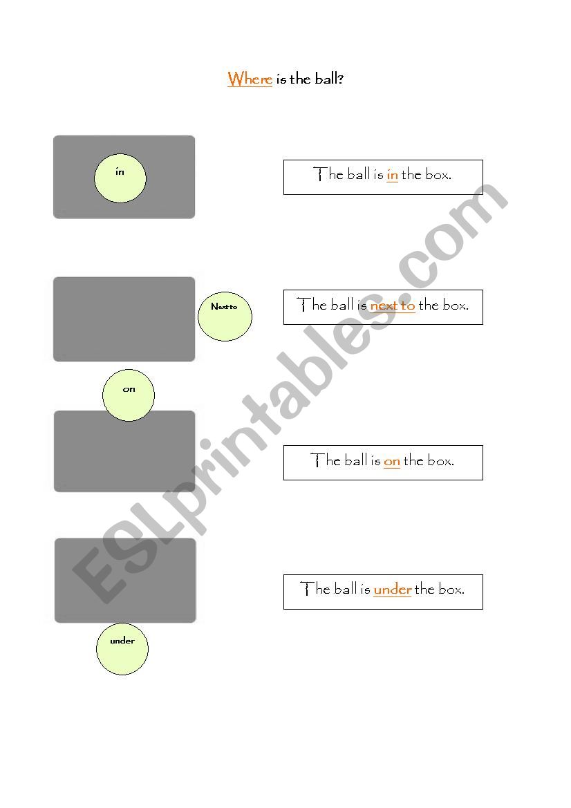 Where is the ball? worksheet