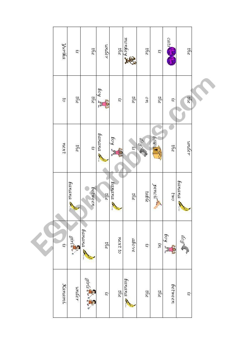 Prepositions worksheet