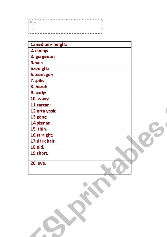 personality adjectives worksheet