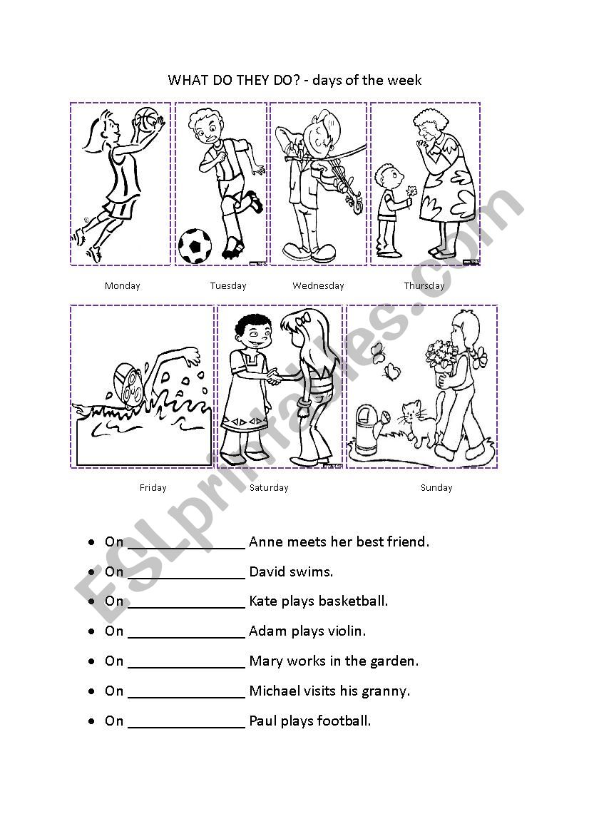 Days of the Week worksheet