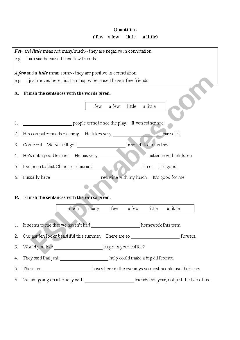 quantifiers worksheet