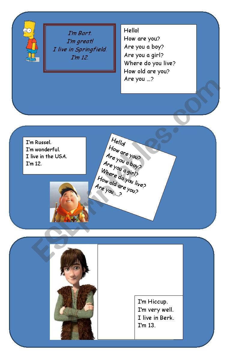 Game - Whats my name? worksheet