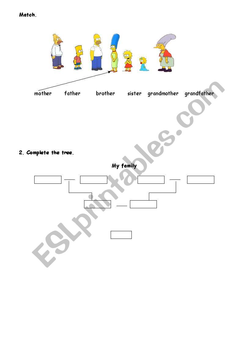 Family members easy worksheet