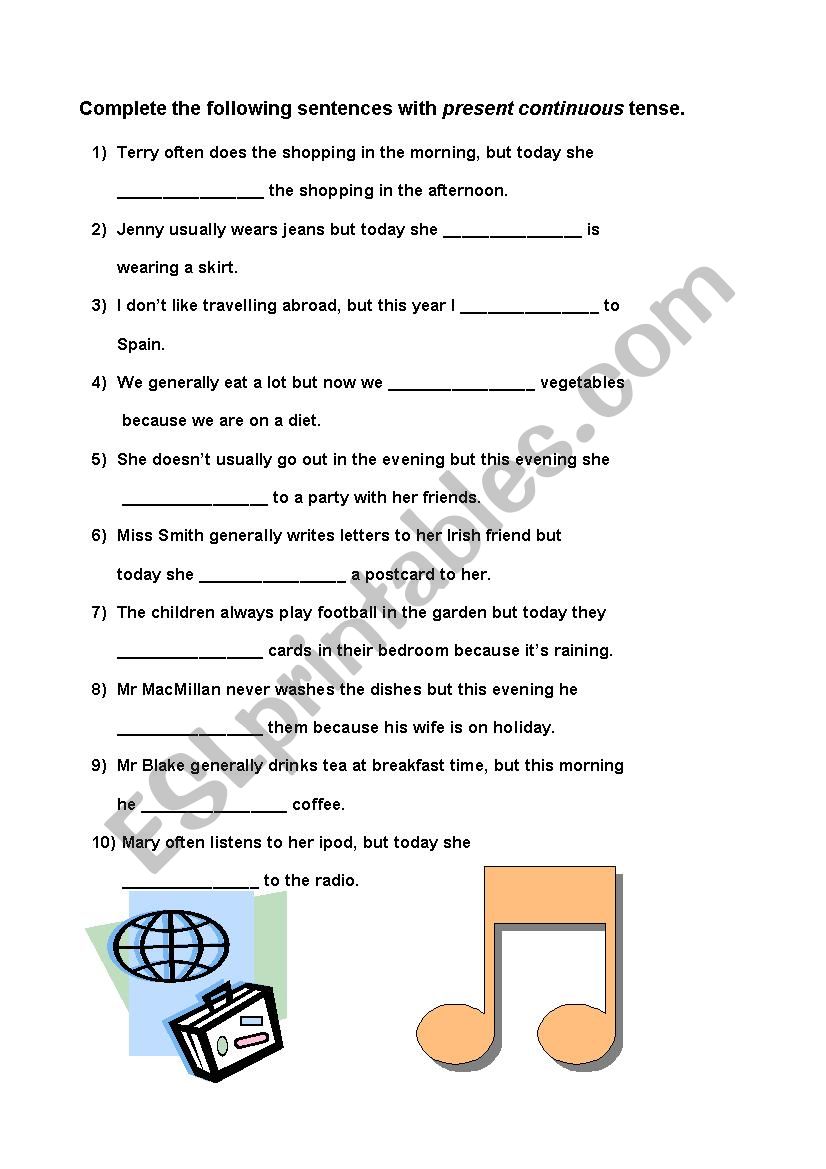 Simple present and Present Continuous