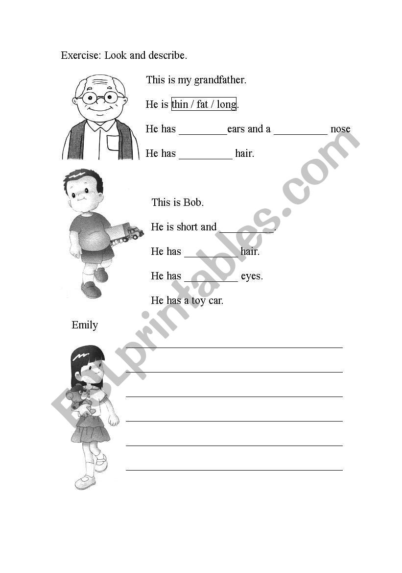 Describing People worksheet