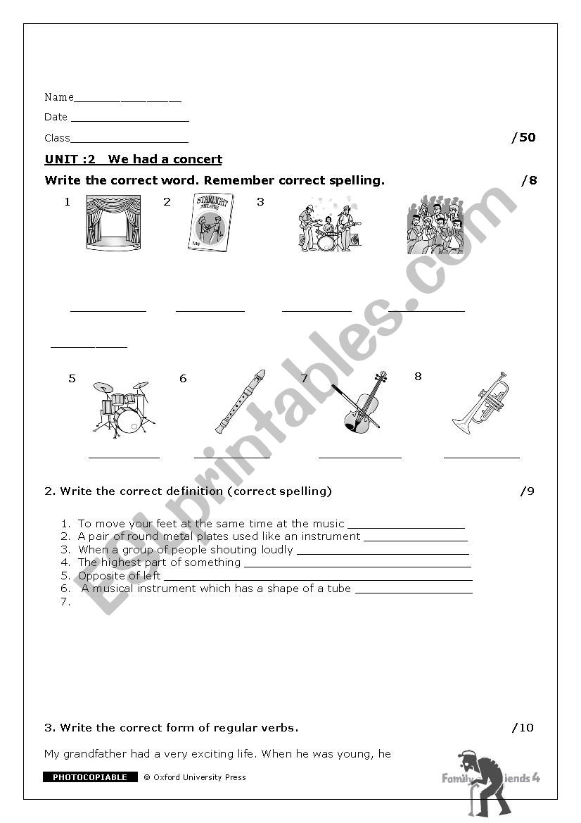  family and friends 4 worksheet