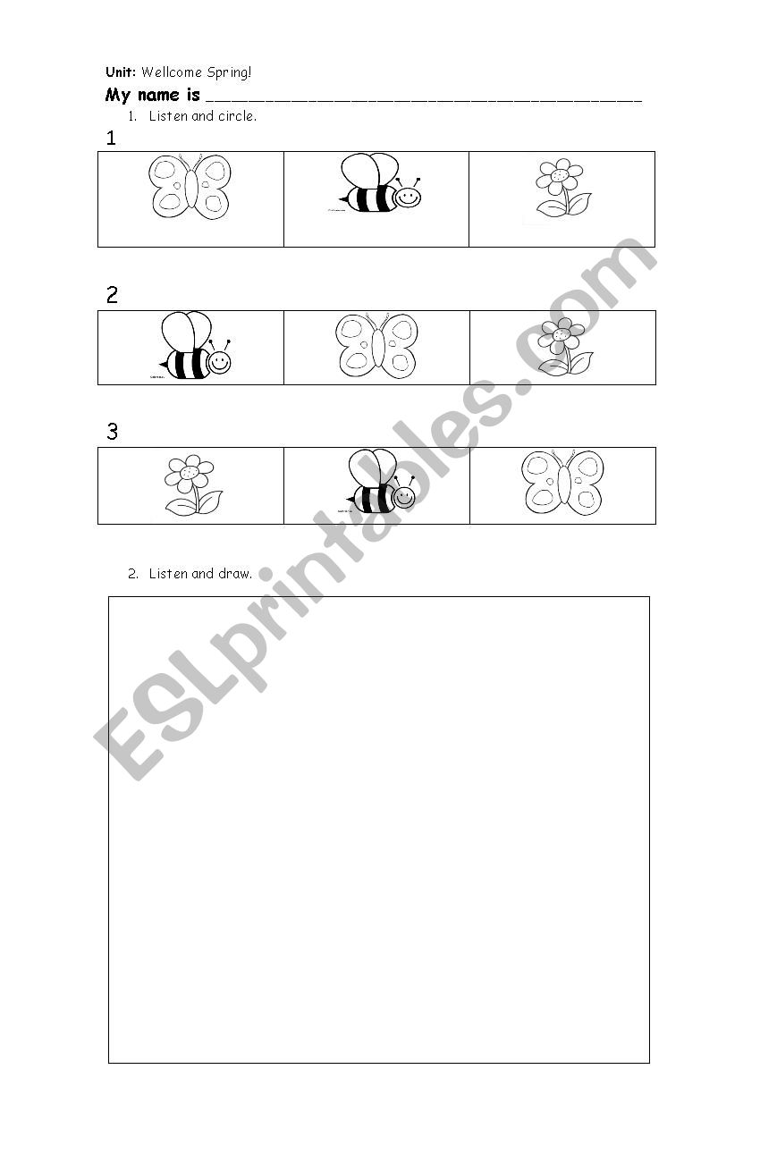 Spring listening worksheet