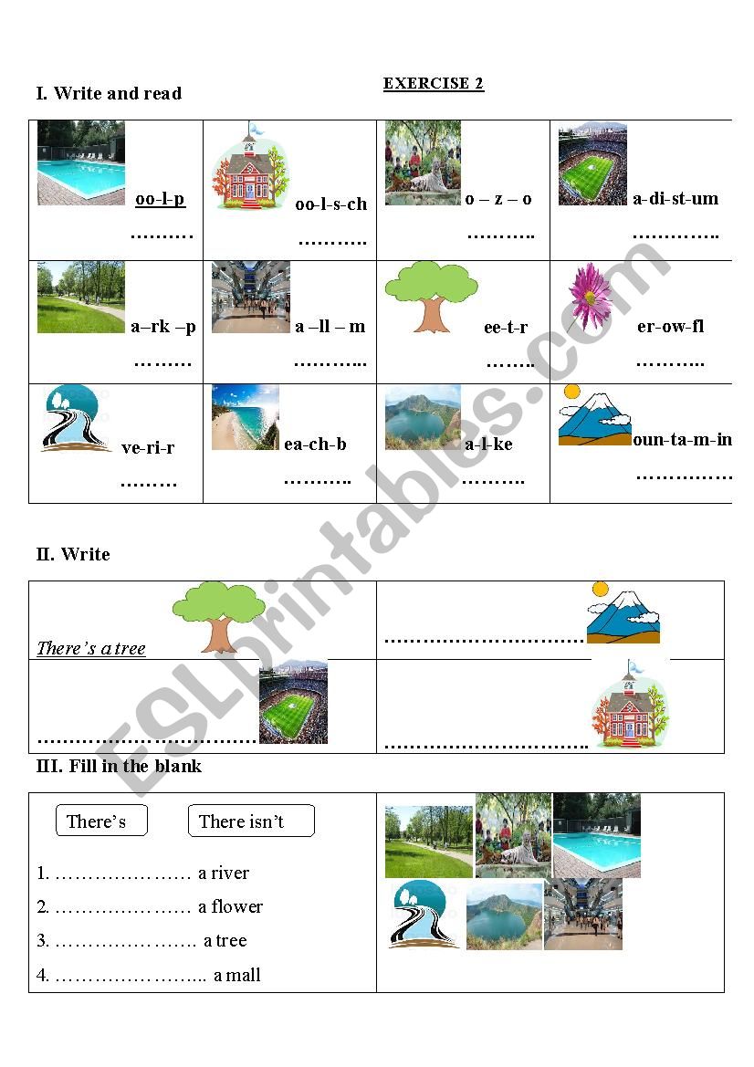 places - there is - there isn´t - ESL worksheet by nguyenthuthao