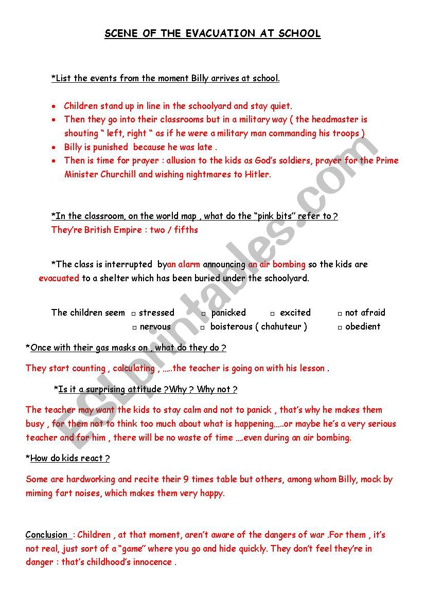 HOPE AND GLORY worksheet