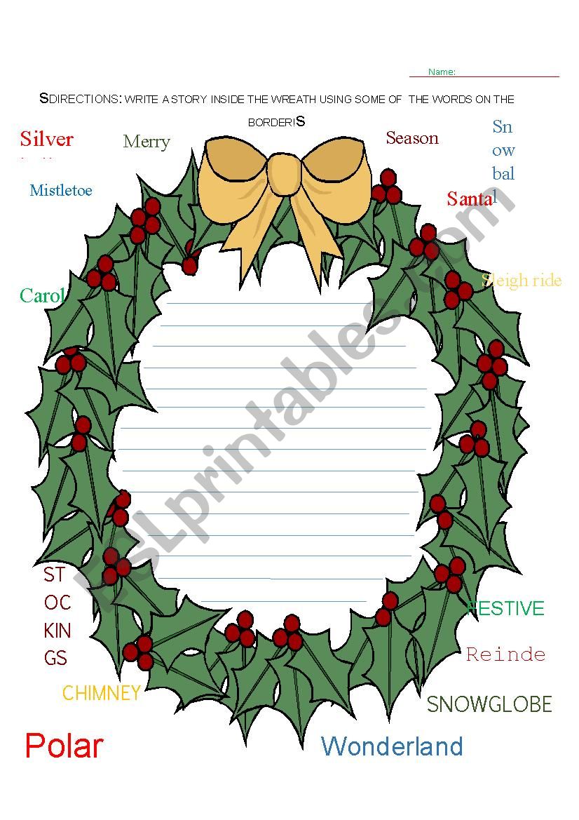 Christmas Write worksheet