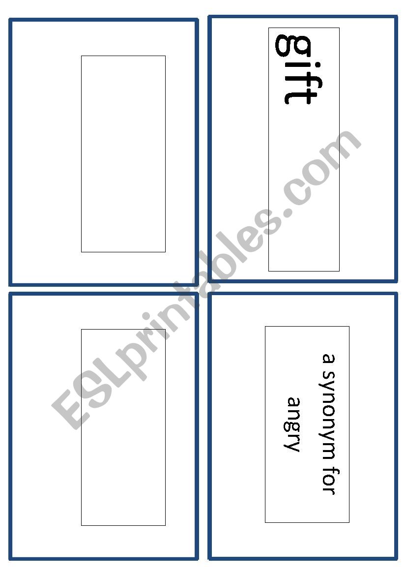 Synonym match  worksheet