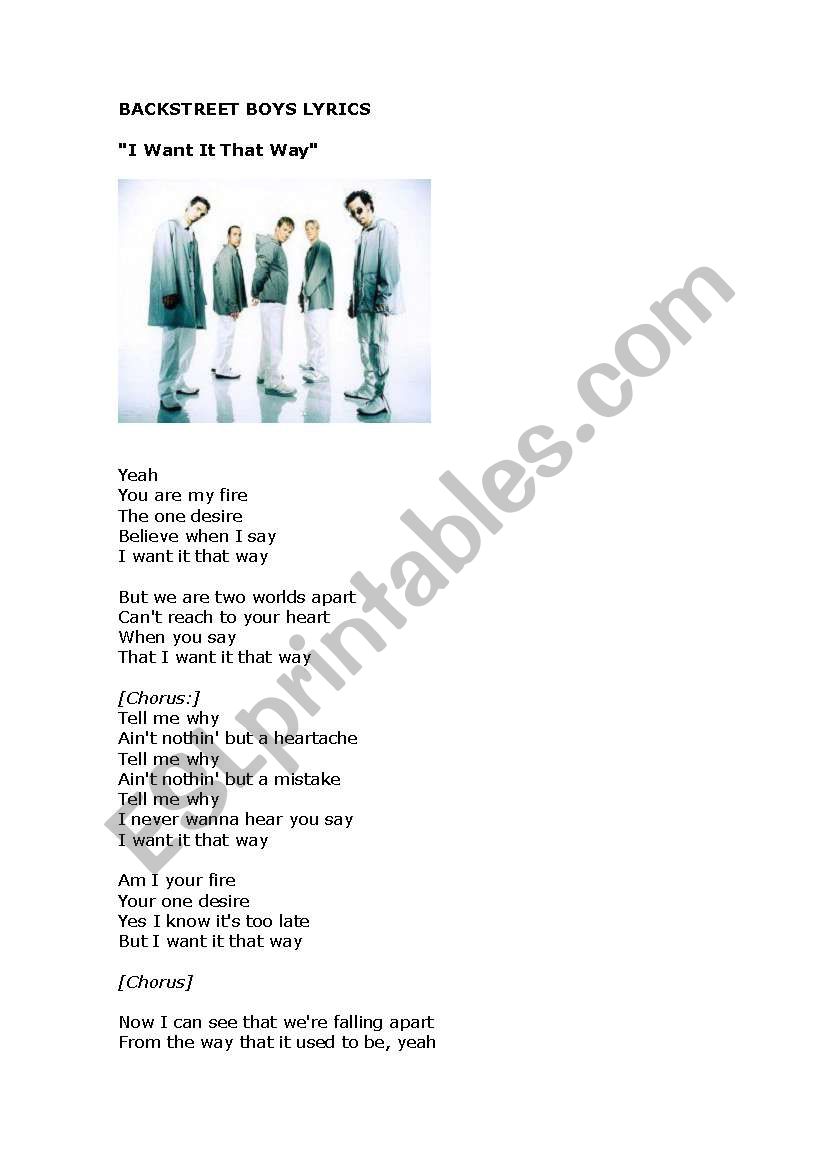 Backstreet Boys - I Want It That Way - Letra e Tradução 