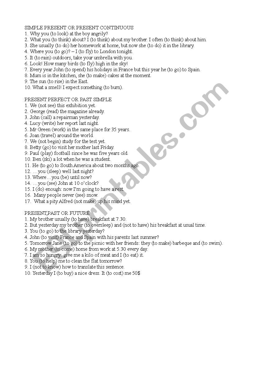 mix grammar exercise worksheet