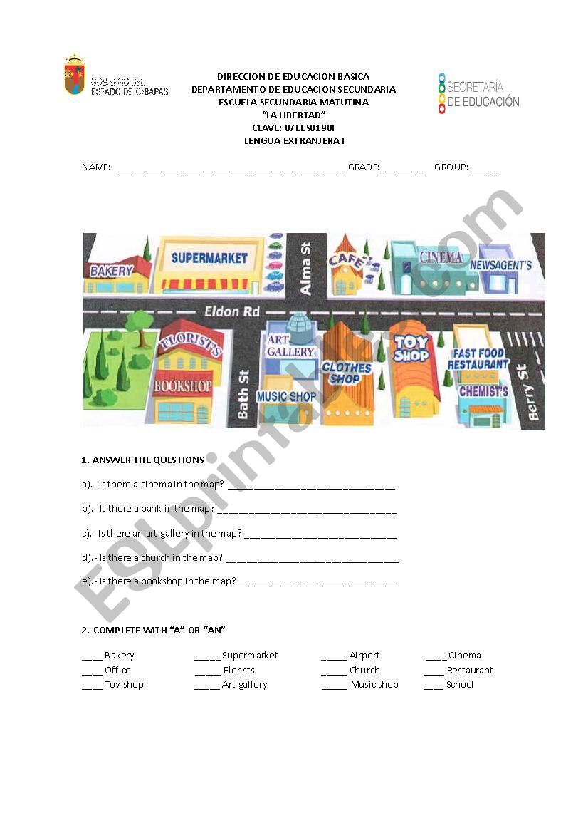 CROQUIS.. is there a/an....? worksheet