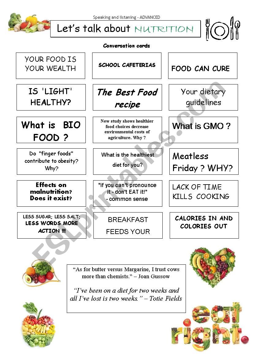 English Teaching Worksheets Nutrition Nutrition Worksheet Vocabulary