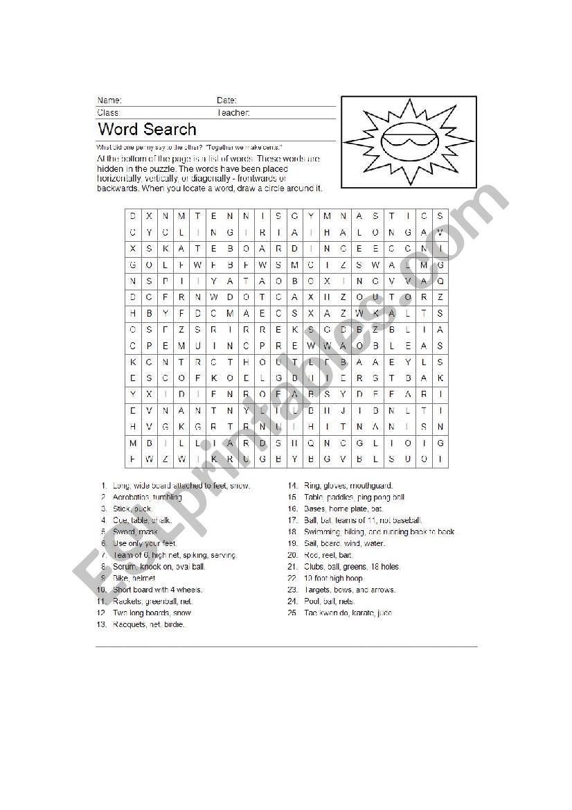 Active lifestyle worksheet