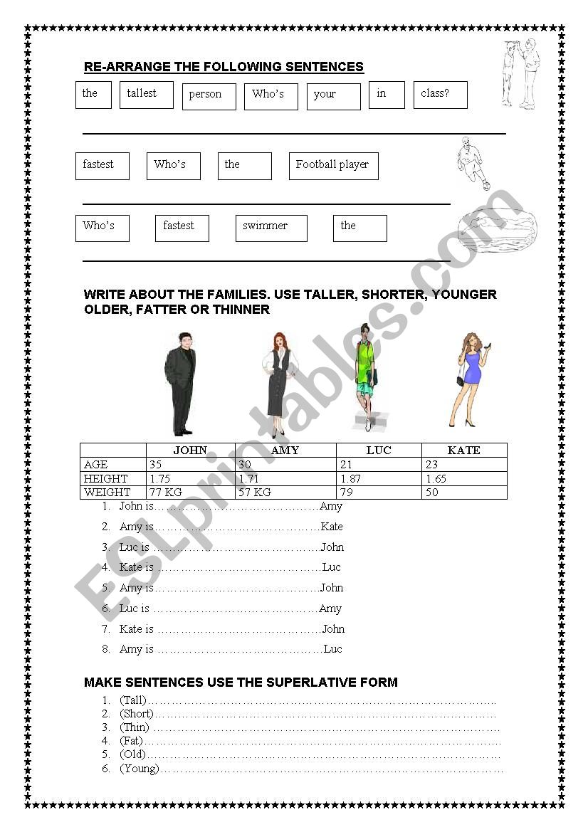 comparative worksheet