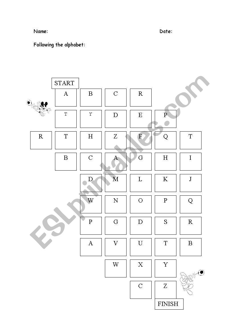 ALPHABET RACE worksheet