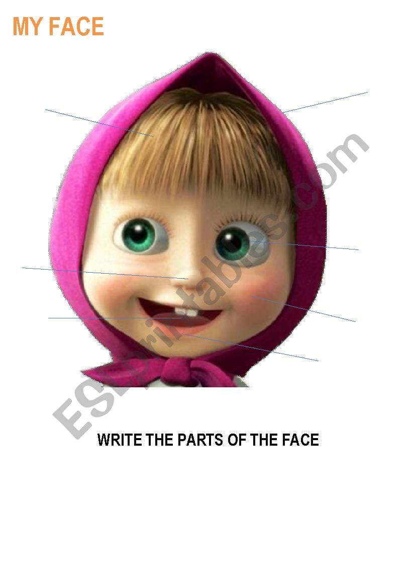 My Face worksheet