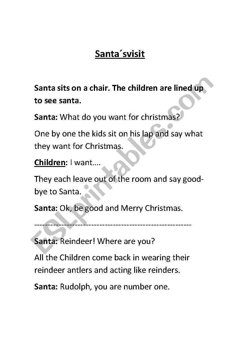 Santa´s visit play - ESL worksheet by fufufu