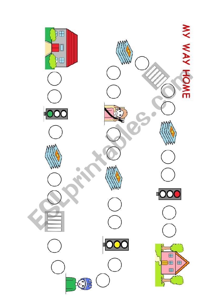 Board game My way home worksheet