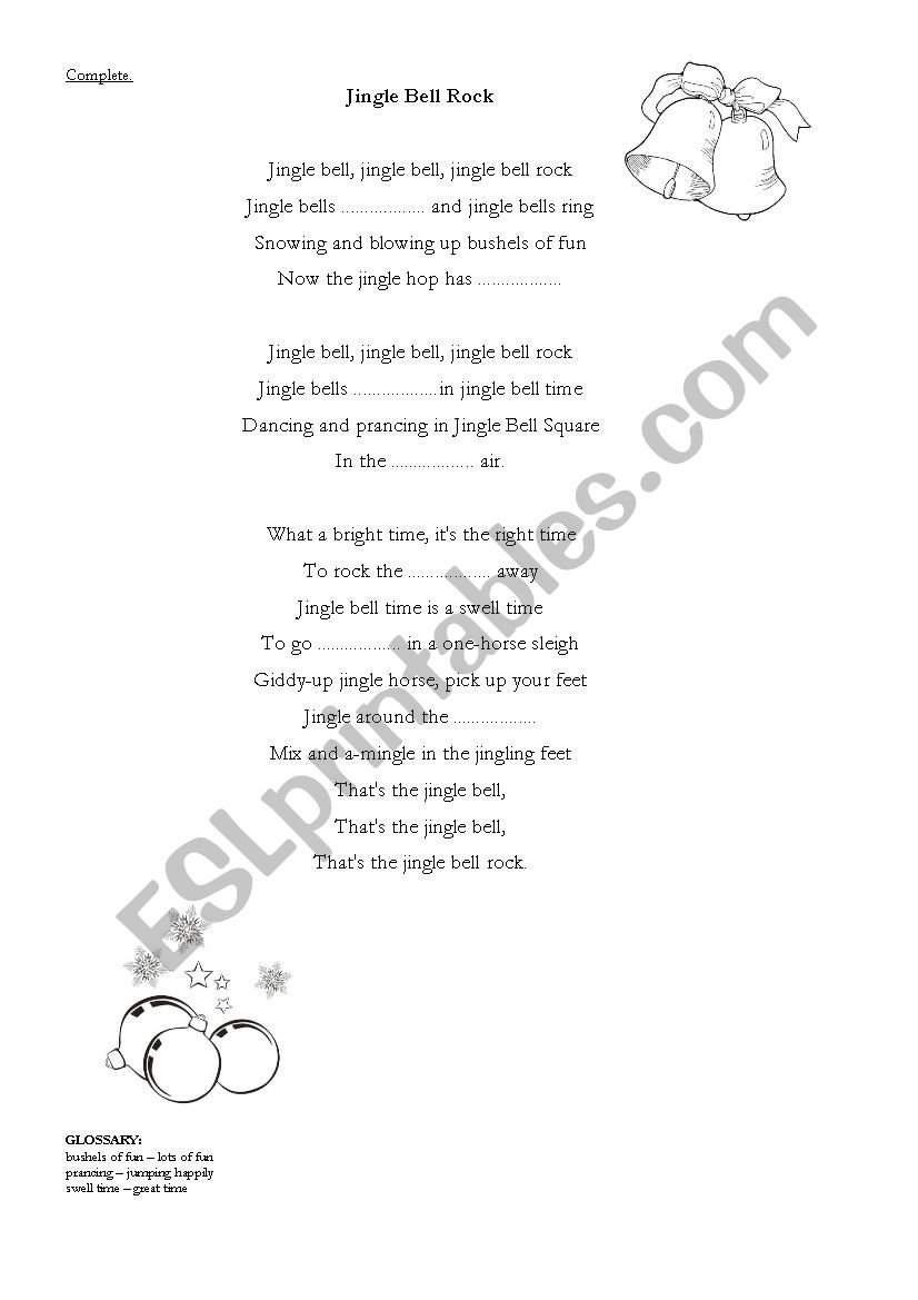 Christmas Songs Activities worksheet