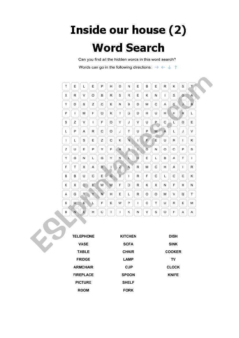 Inside our house (2) worksheet