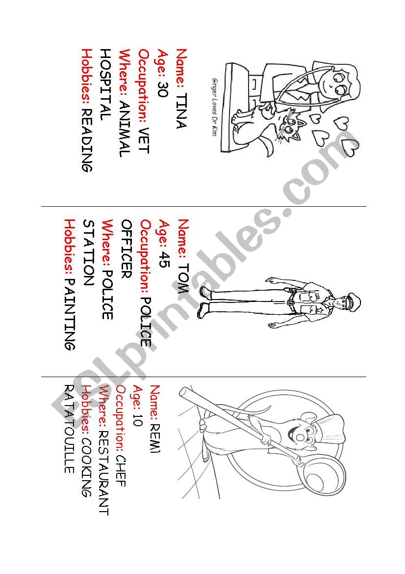 Jobs worksheet