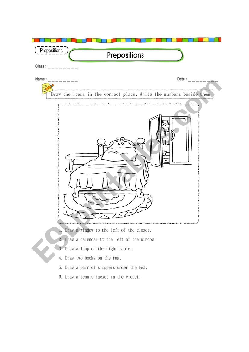 prepositions! worksheet