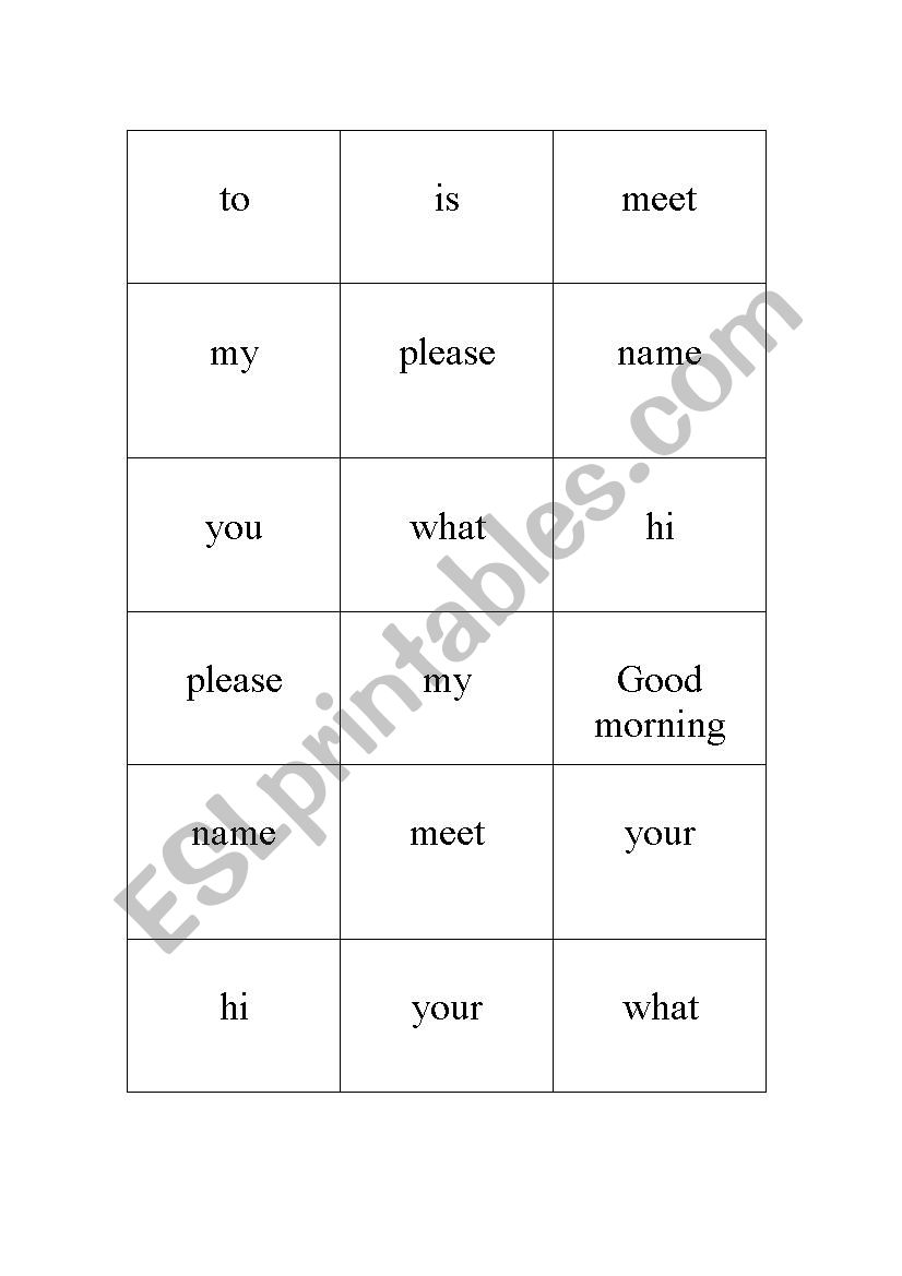 Bingo introducing yourself worksheet