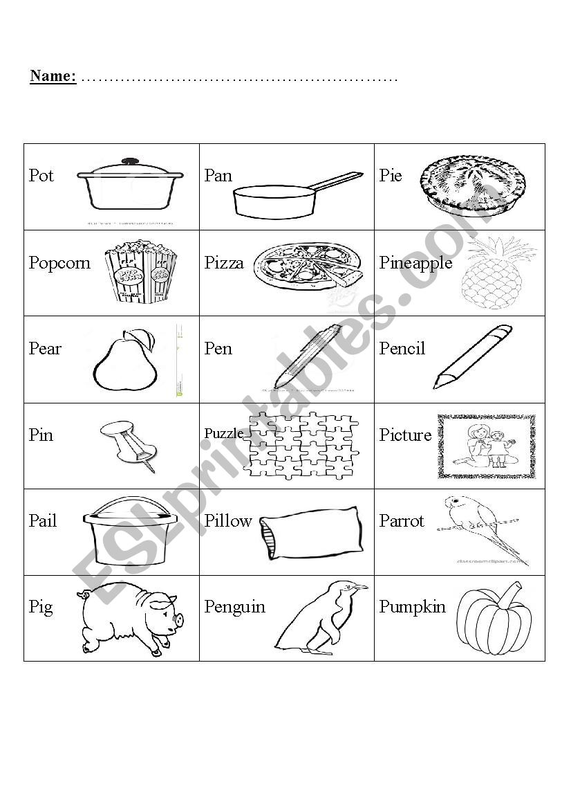 Phonics Letter P ESL Worksheet By Miss Moor