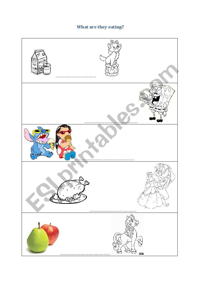 What are they eating ? worksheet