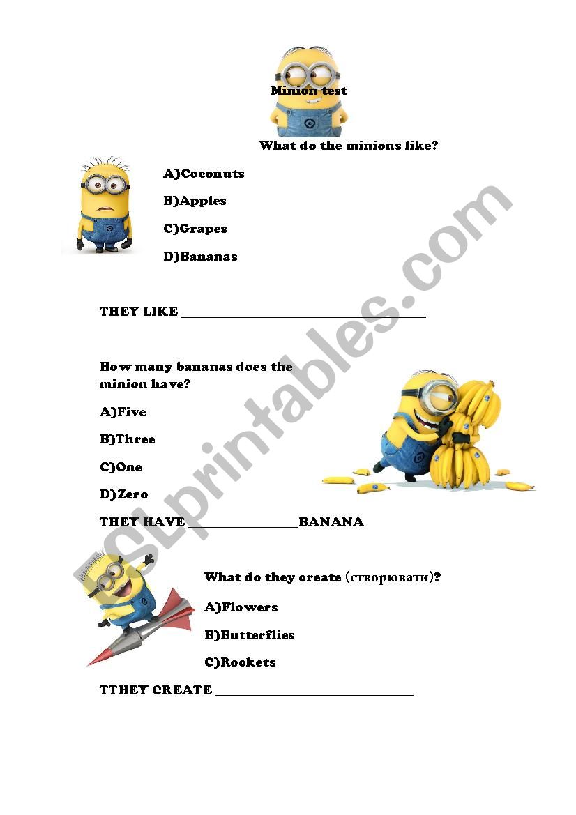 task for the movie about minions