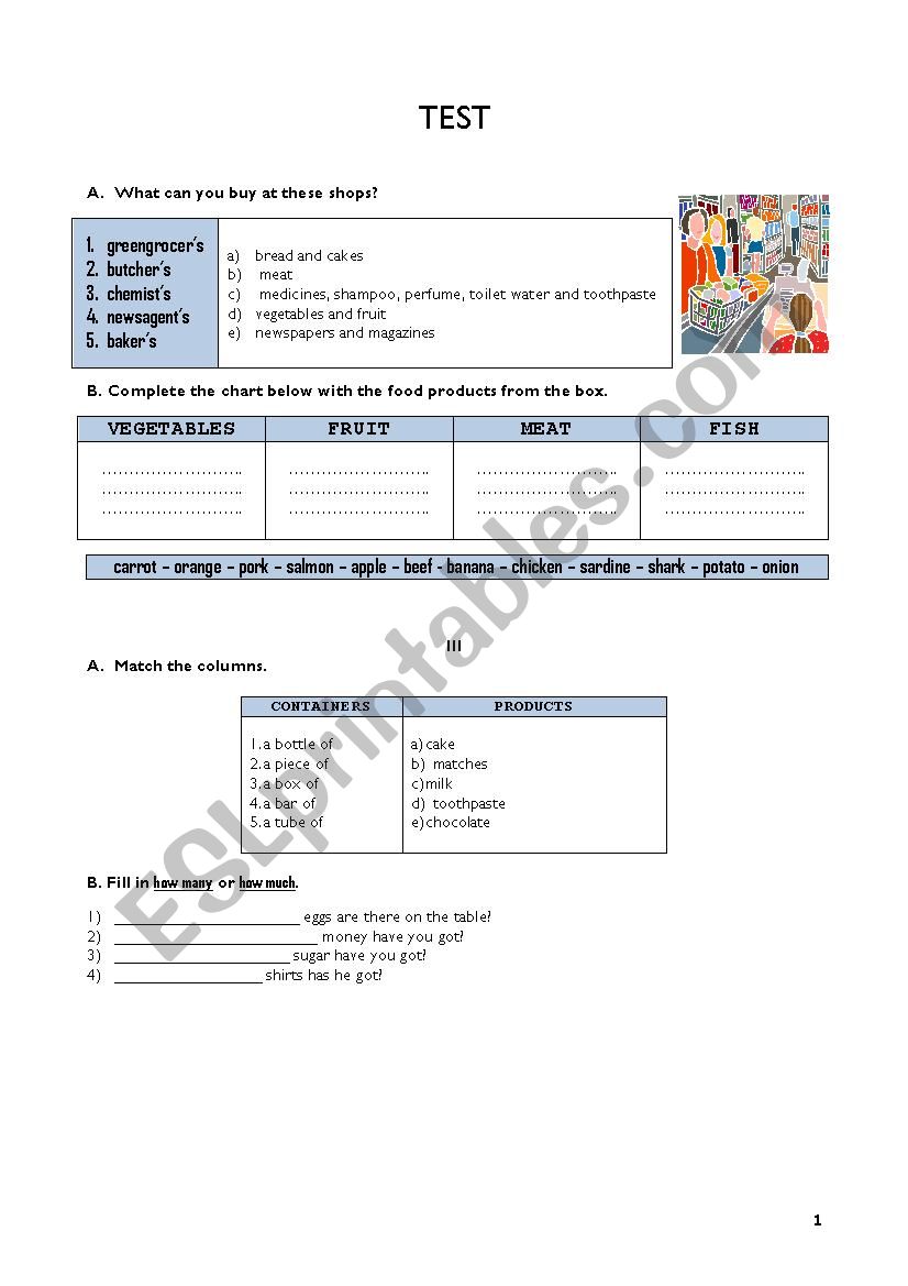 test for beginners worksheet