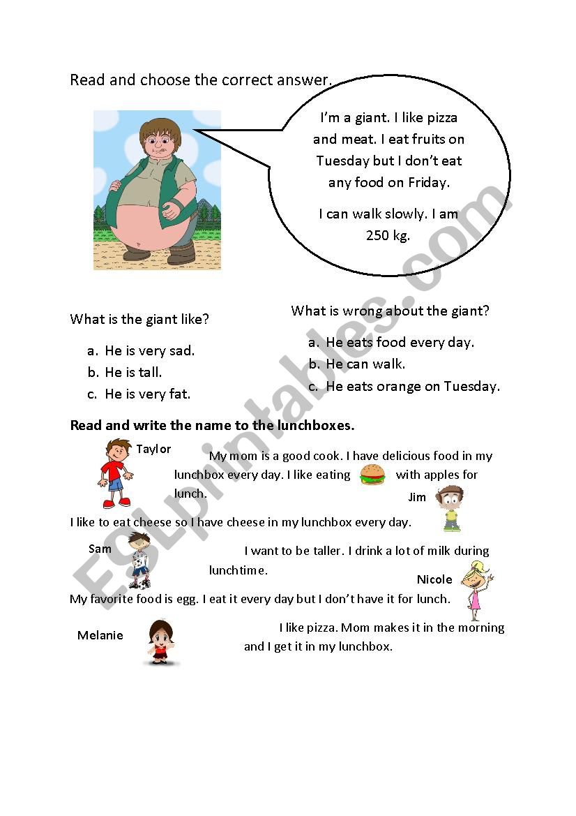 verb to be and reading comprehension - ESL worksheet by nidagift