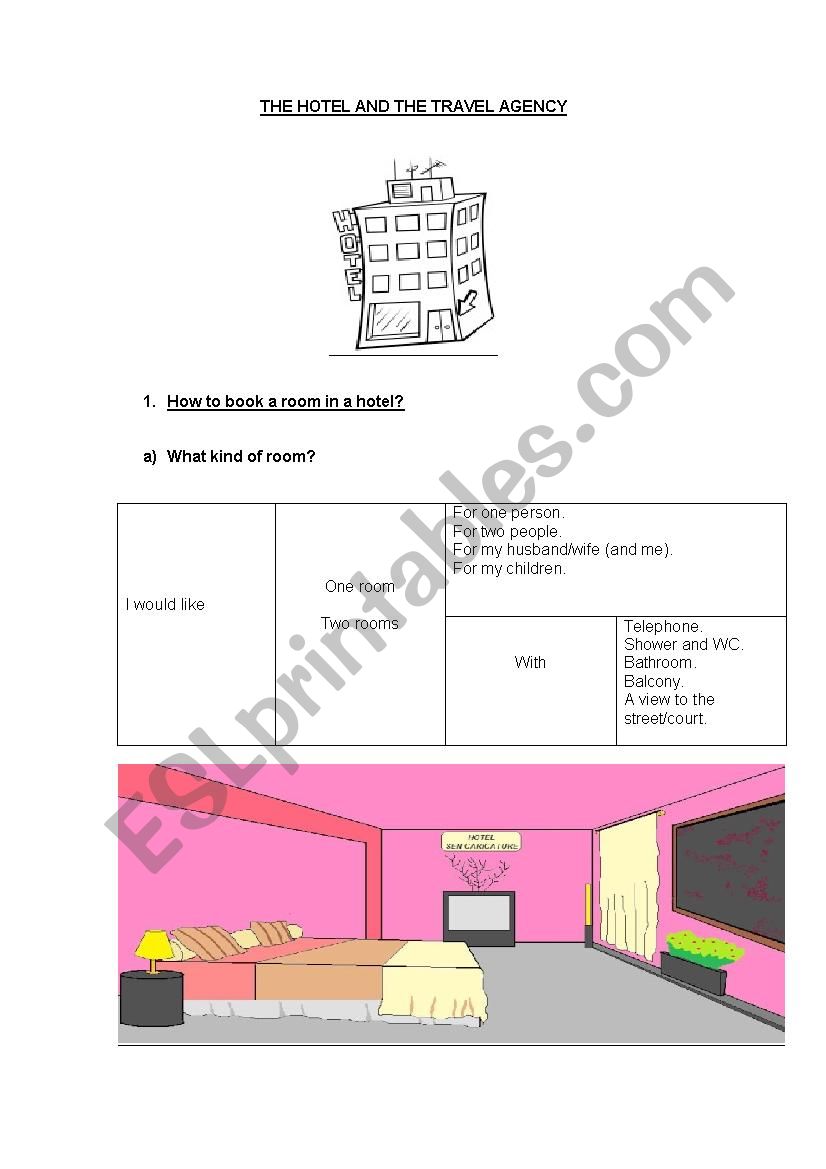 Making a Hotel Reservation worksheet