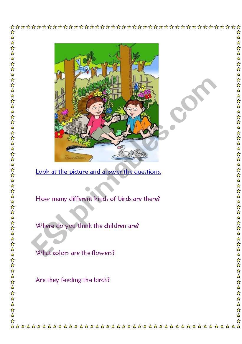 a day at the park worksheet
