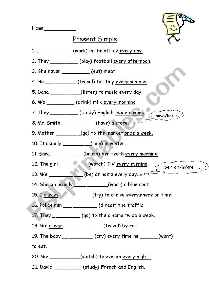 Present Simple worksheet