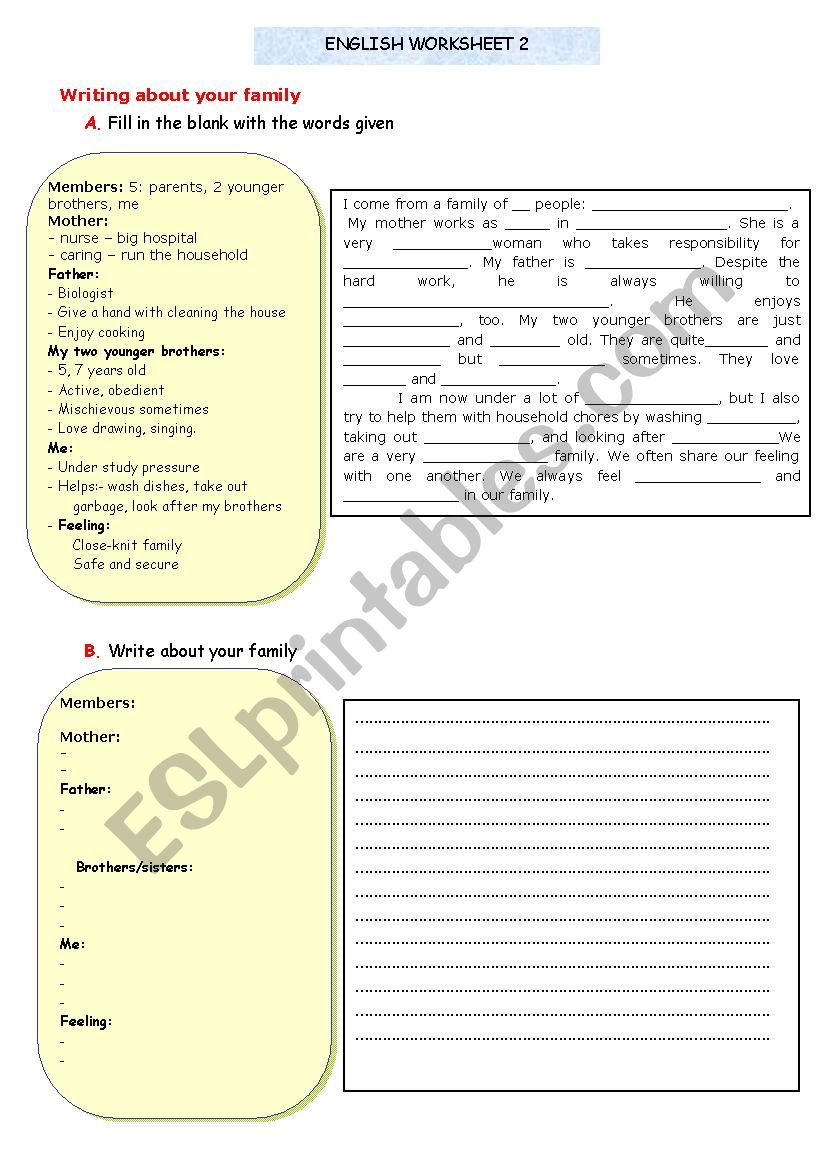 writing - ESL worksheet by Rzouga