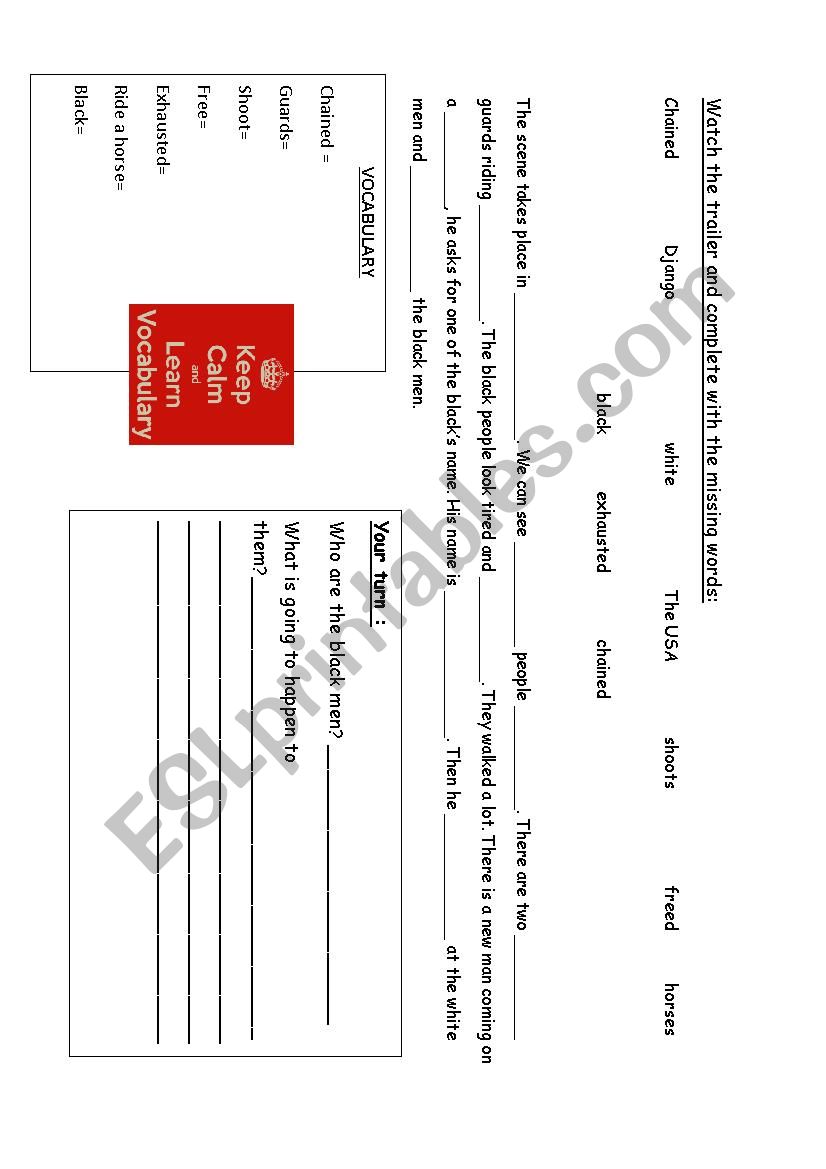 Django Unchained worksheet