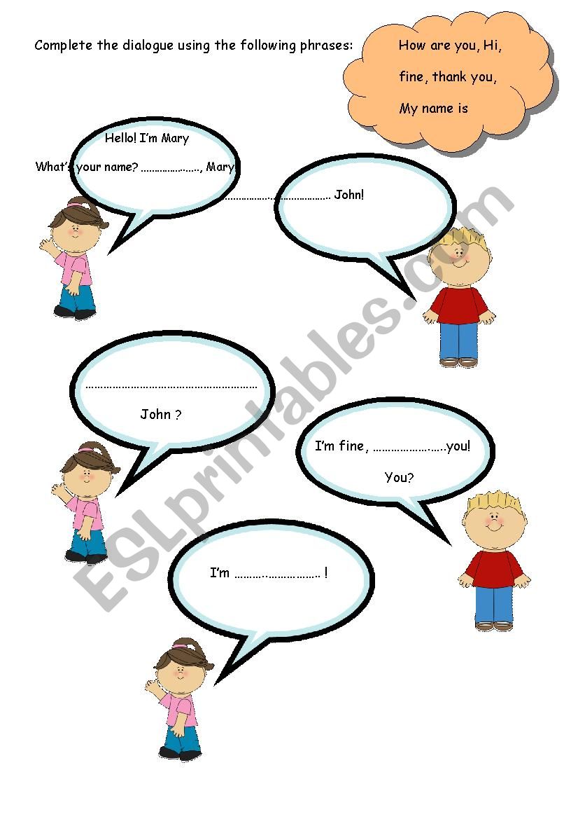 basic dialogues worksheet