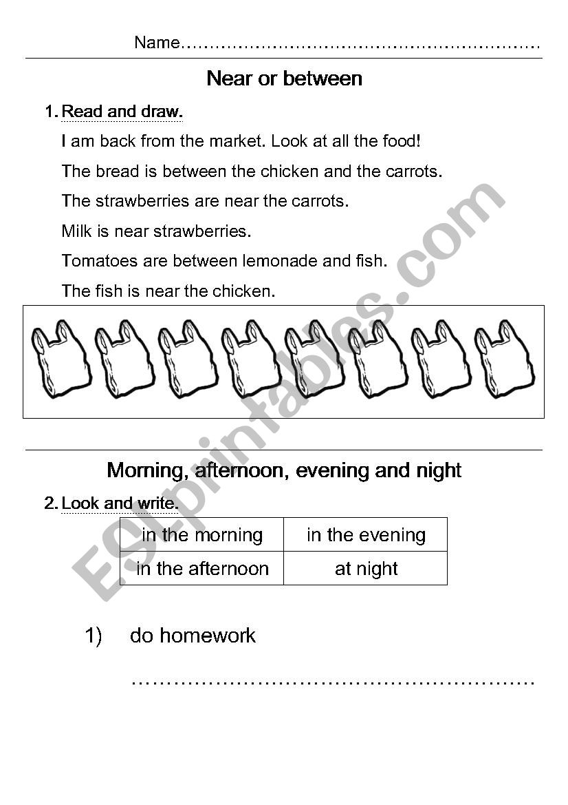 preposition and time worksheet