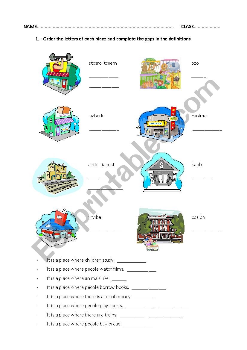 CITY PLACES - ESL worksheet by crisdues