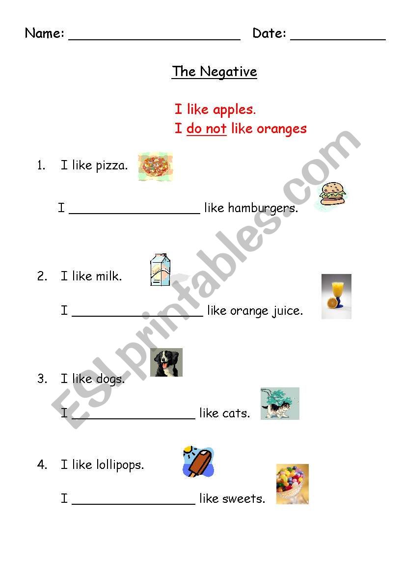 The Negative worksheet