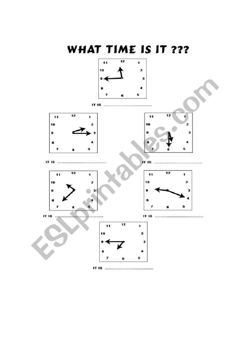 what time is it? worksheet