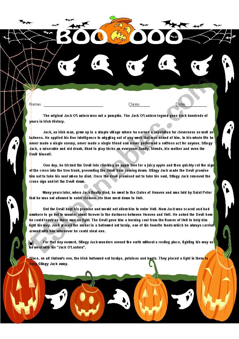 Halloween worksheet