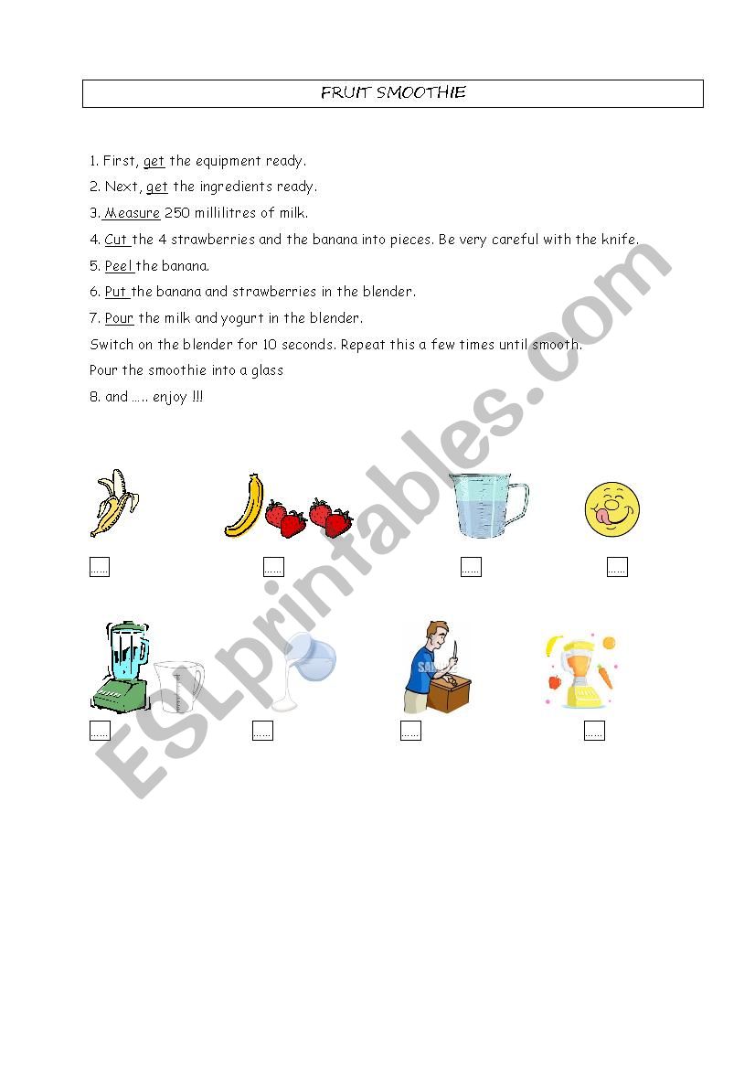 smoothie recipe worksheet