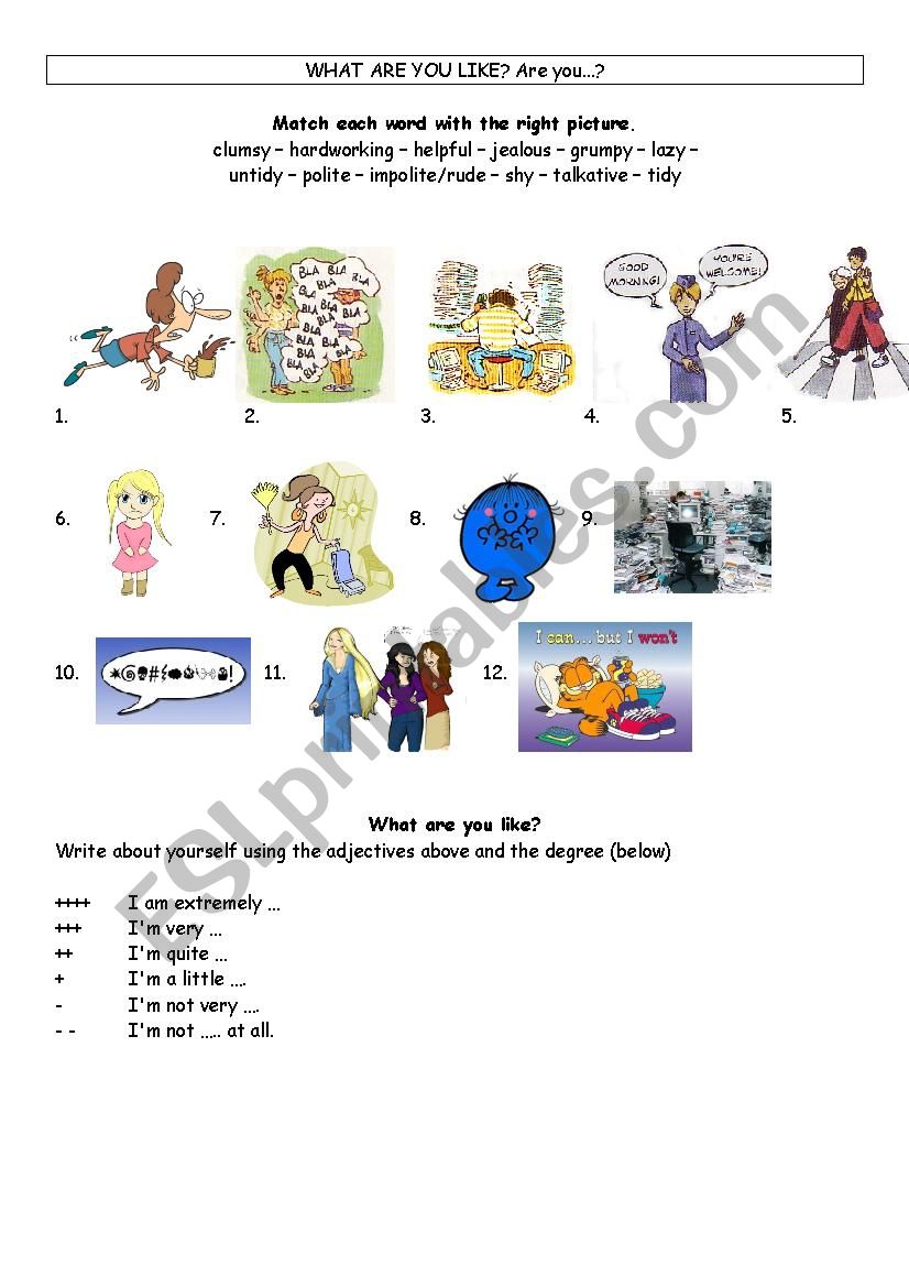 What are you like? worksheet
