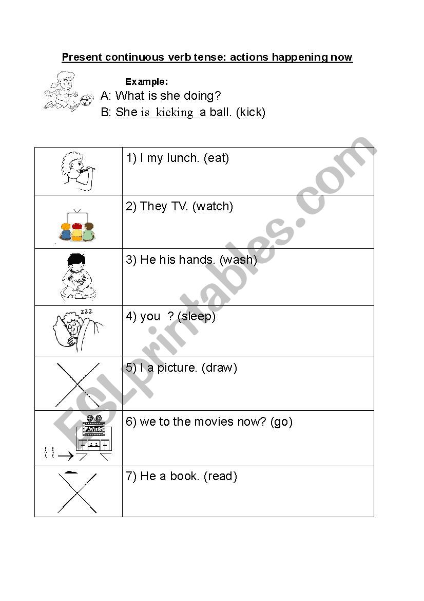 Present continuous worksheet worksheet