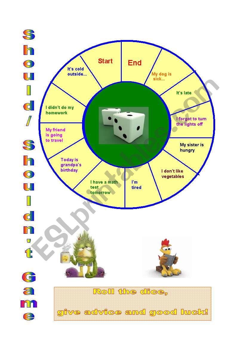 Should & Shouldn´t Game - ESL Worksheet By Danibauer